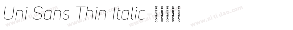Uni Sans Thin Italic字体转换